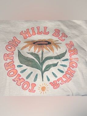 Natural Life Boho Graphic Sweatshirt “Tomorrow Will Be Brighter” Cozy Top Medium